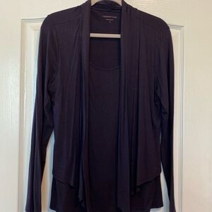 🌹4/$20 Coldwater Creek Combo Top w/ Attached Open Cardigan